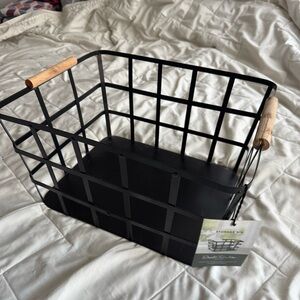 Medium large black metal basket for storage